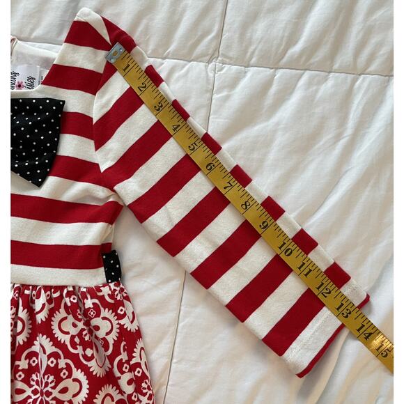 Counting Daisies Mixed Print Holiday Dress Size 6X - Picture 9 of 10